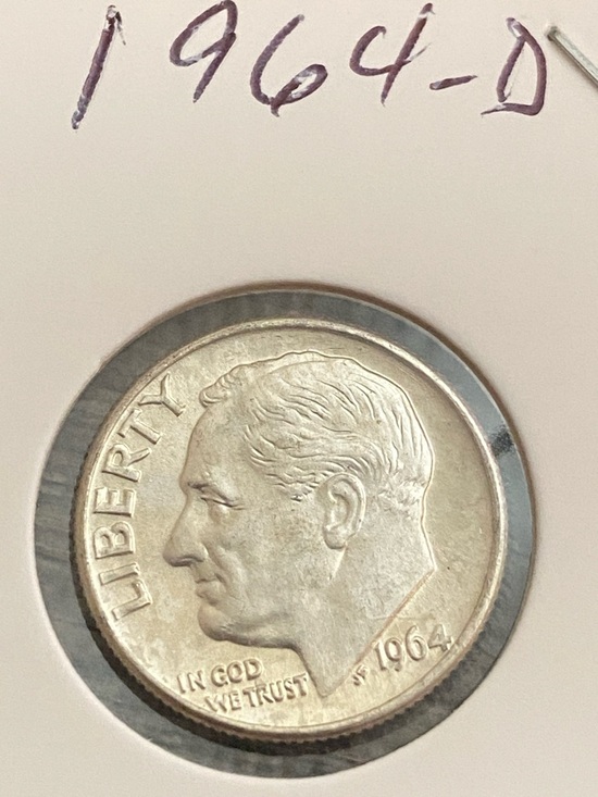 Vintage Other - Vintage 1964 D Roosevelt Dime 90% Silver U.S. Coin